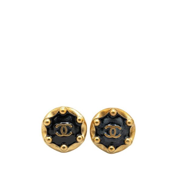 CHANEL Black Logo Earrings - Picture 1 of 3